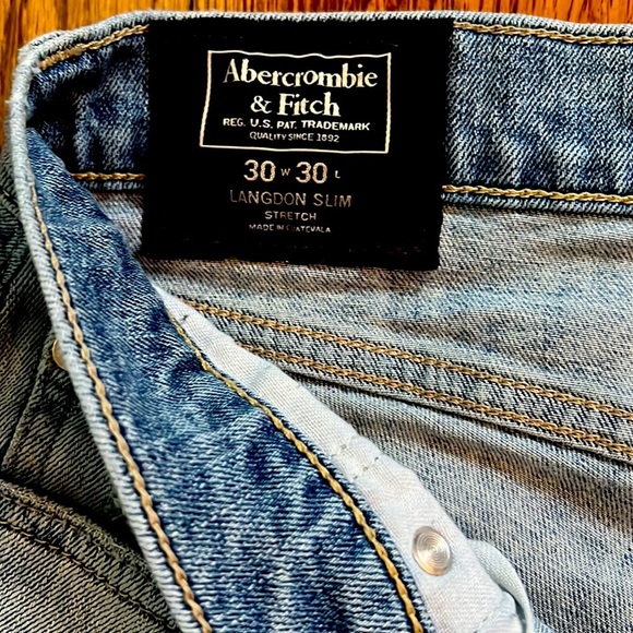 Abercrombie & Fitch A&F Langdon slim men stretch jean 30x30 Y2K distresed - Picture 4 of 6